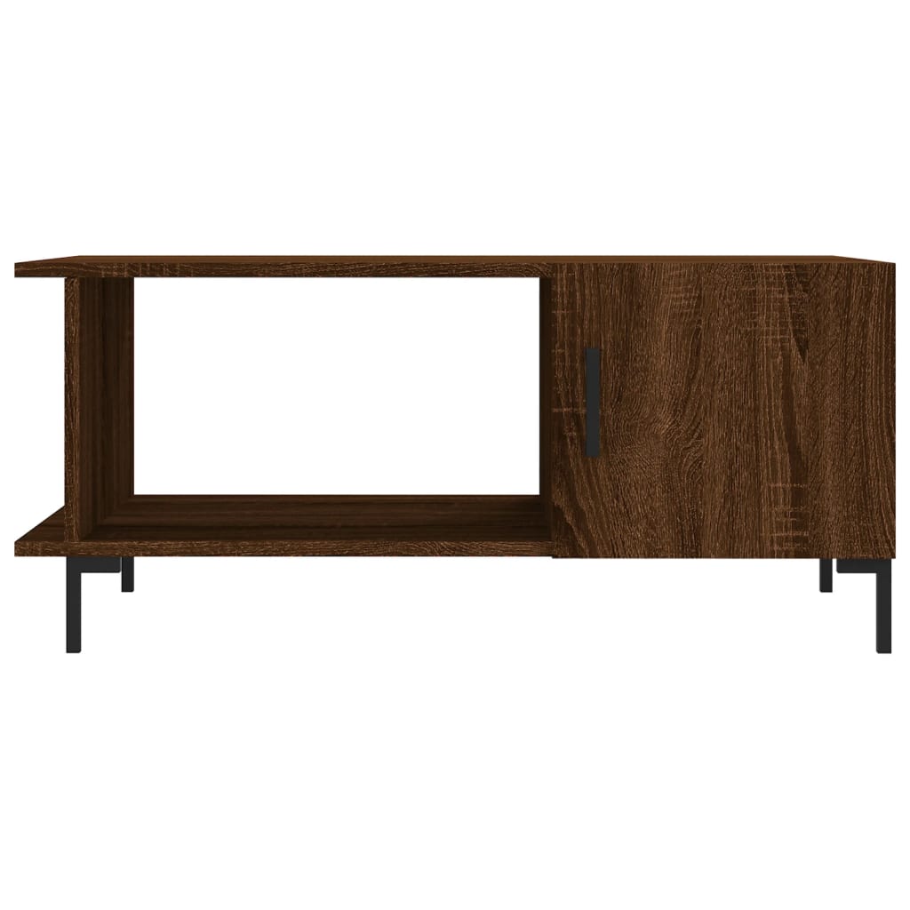 Table basse aspect chêne marron 90x50x40 cm en bois