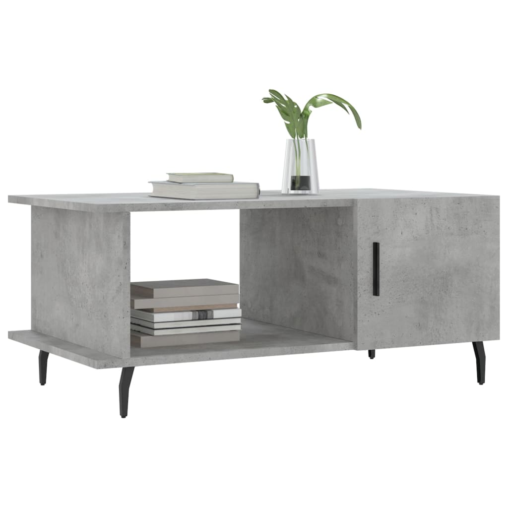 Table basse gris béton 90x50x40 cm en bois