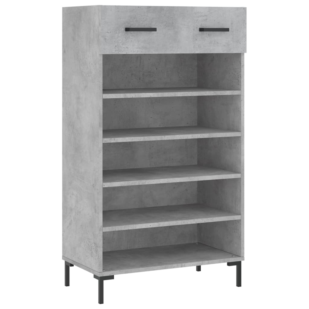 Shoe Cabinet Concrete Grey 60x35x105 cm Wood Material