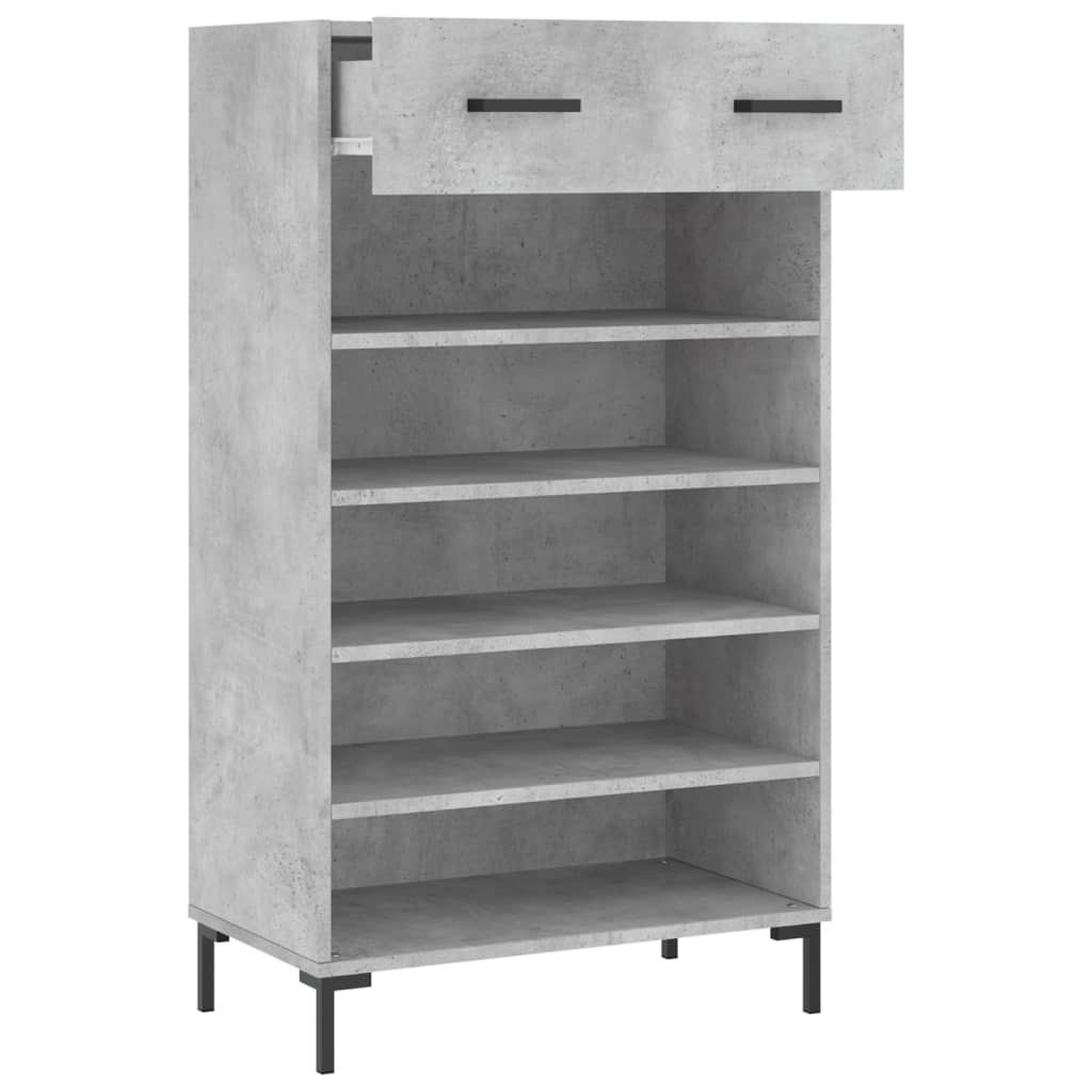 Shoe Cabinet Concrete Grey 60x35x105 cm Wood Material