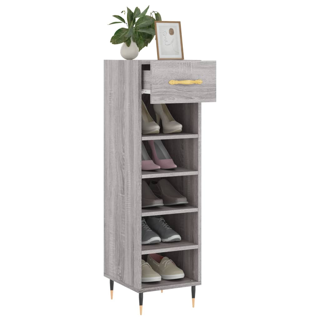 Schuhschrank Grau Sonoma 30x35x105 cm Holzwerkstoff