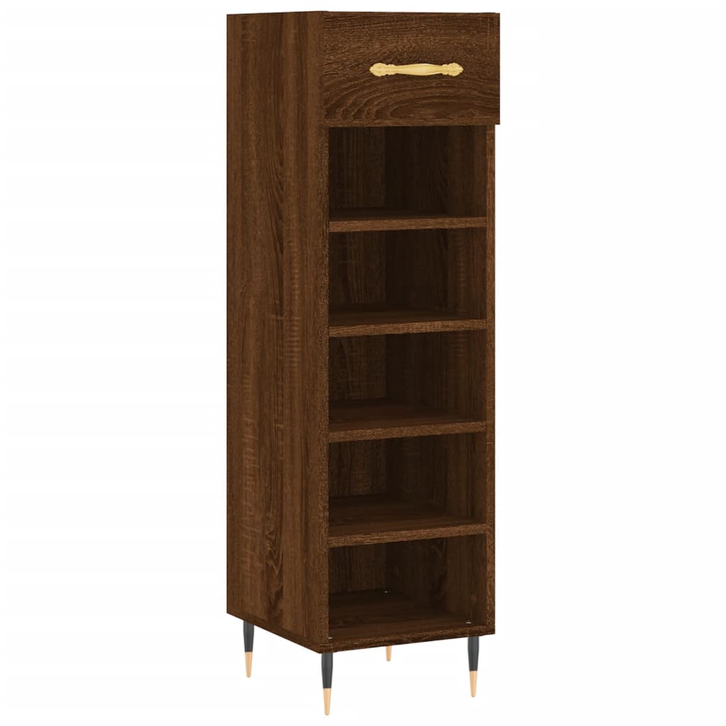 Shoe Cabinet Brown Oak Look 30x35x105 cm Wood Material