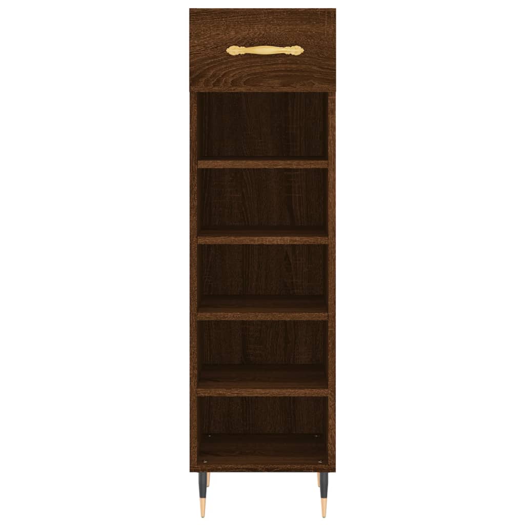 Shoe Cabinet Brown Oak Look 30x35x105 cm Wood Material