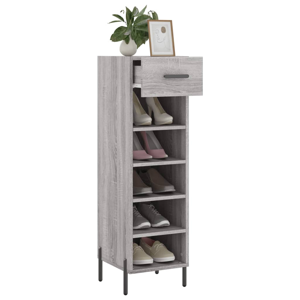 Schuhschrank Grau Sonoma 30x35x105 cm Holzwerkstoff