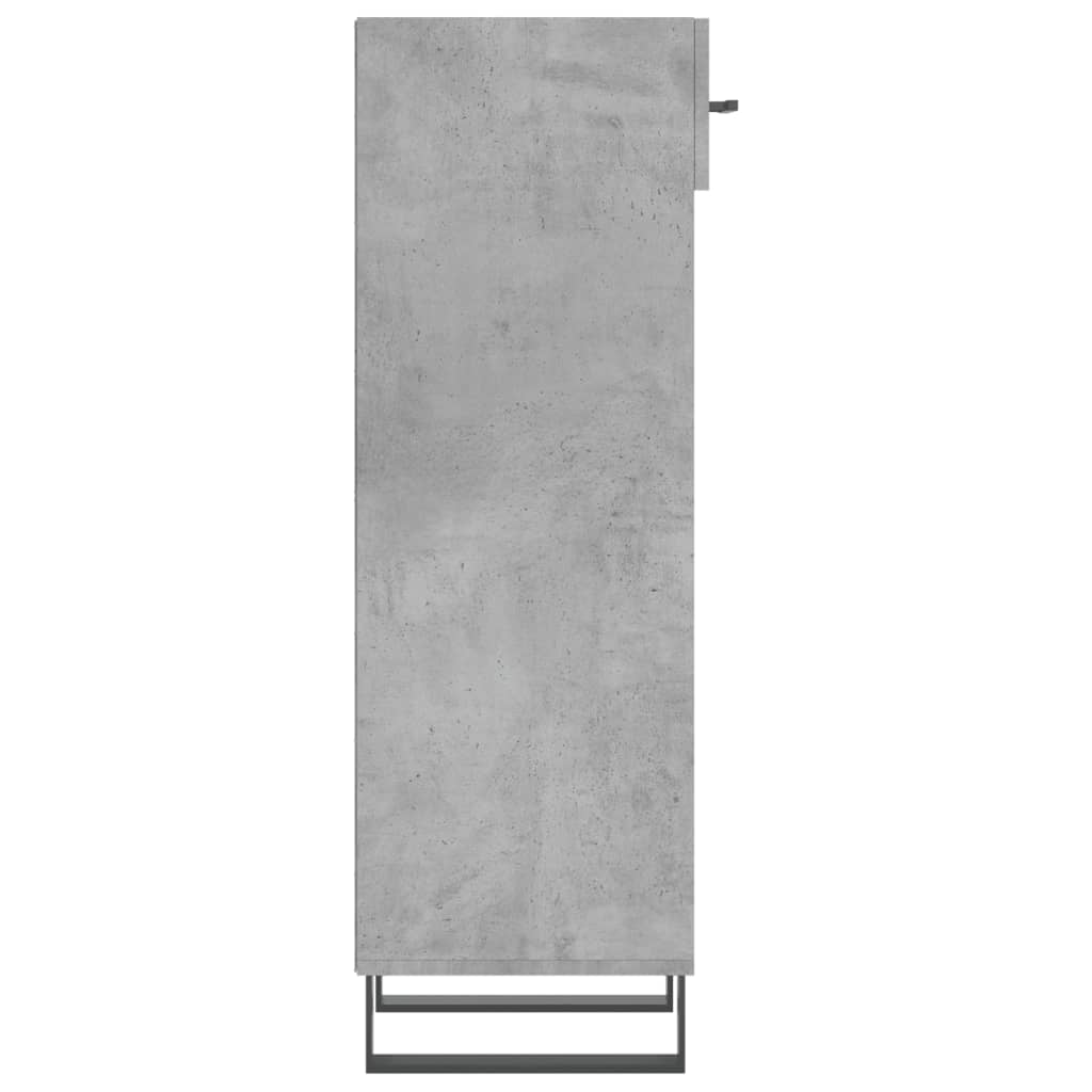 Meuble à chaussures gris béton 30x35x105 cm en bois