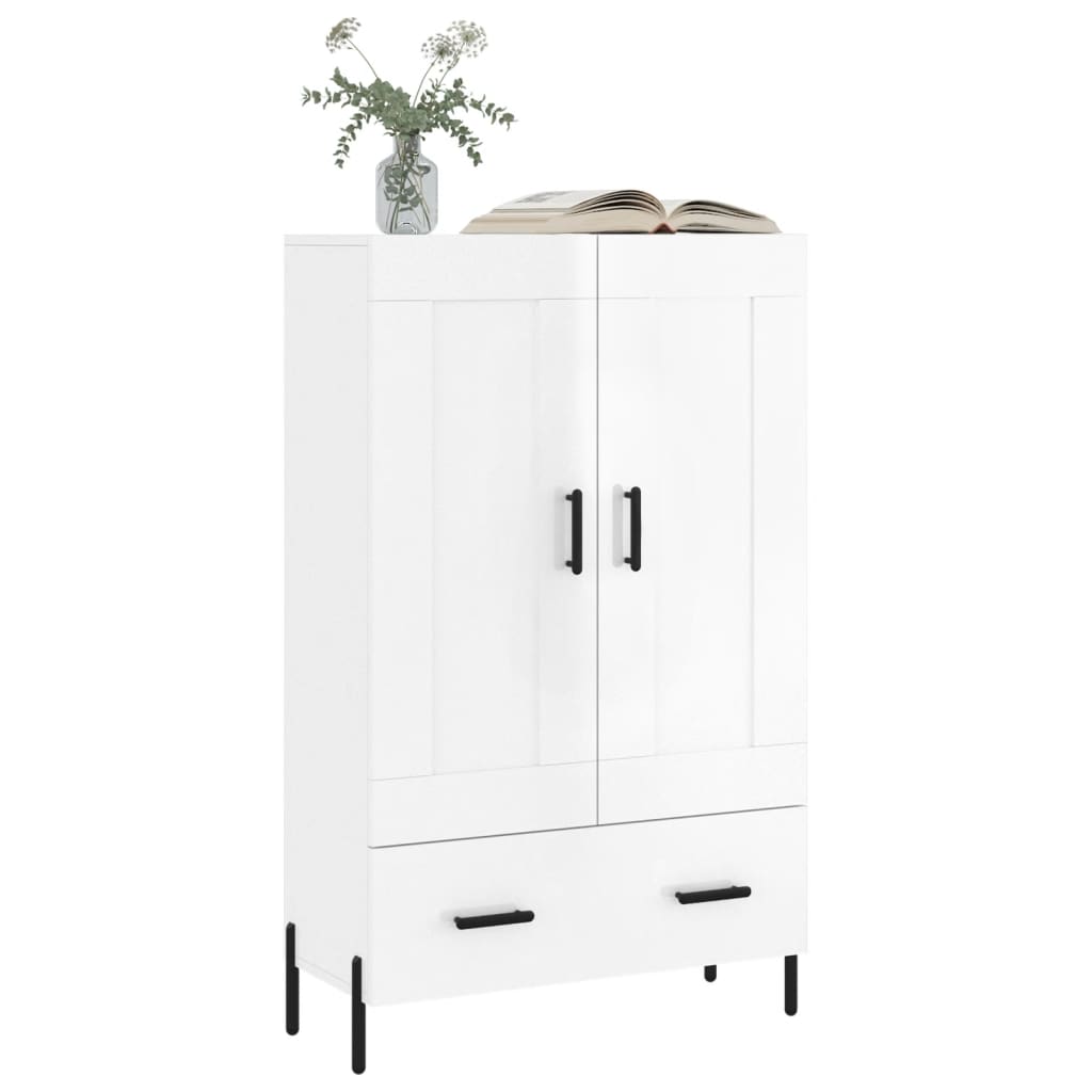 Highboard Hochglanz-Weiß 69,5x31x115 cm Holzwerkstoff