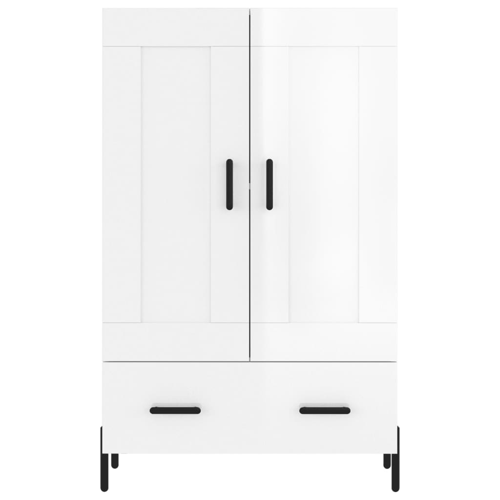 Highboard Hochglanz-Weiß 69,5x31x115 cm Holzwerkstoff