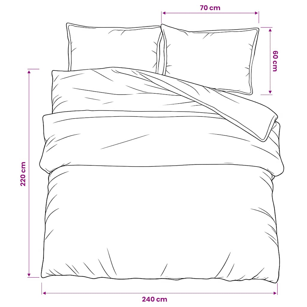Bettwäsche-Set Weiß und Braun 240x220 cm Baumwolle