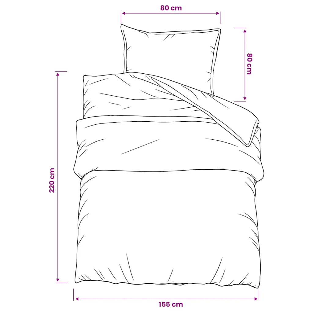 Bettwäsche-Set Weiß und Braun 155x220 cm Baumwolle