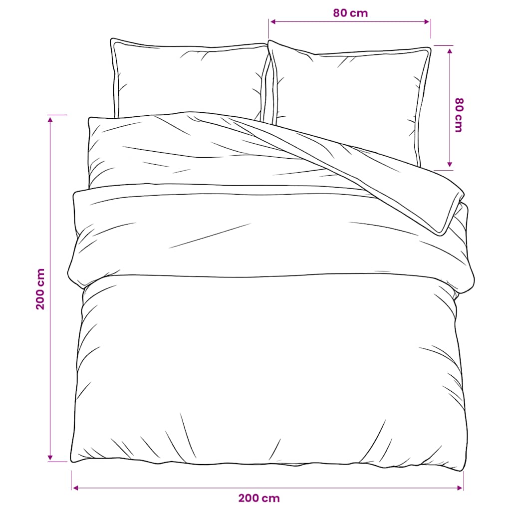 Bettwäsche-Set Weiß und Braun 200x200 cm Baumwolle