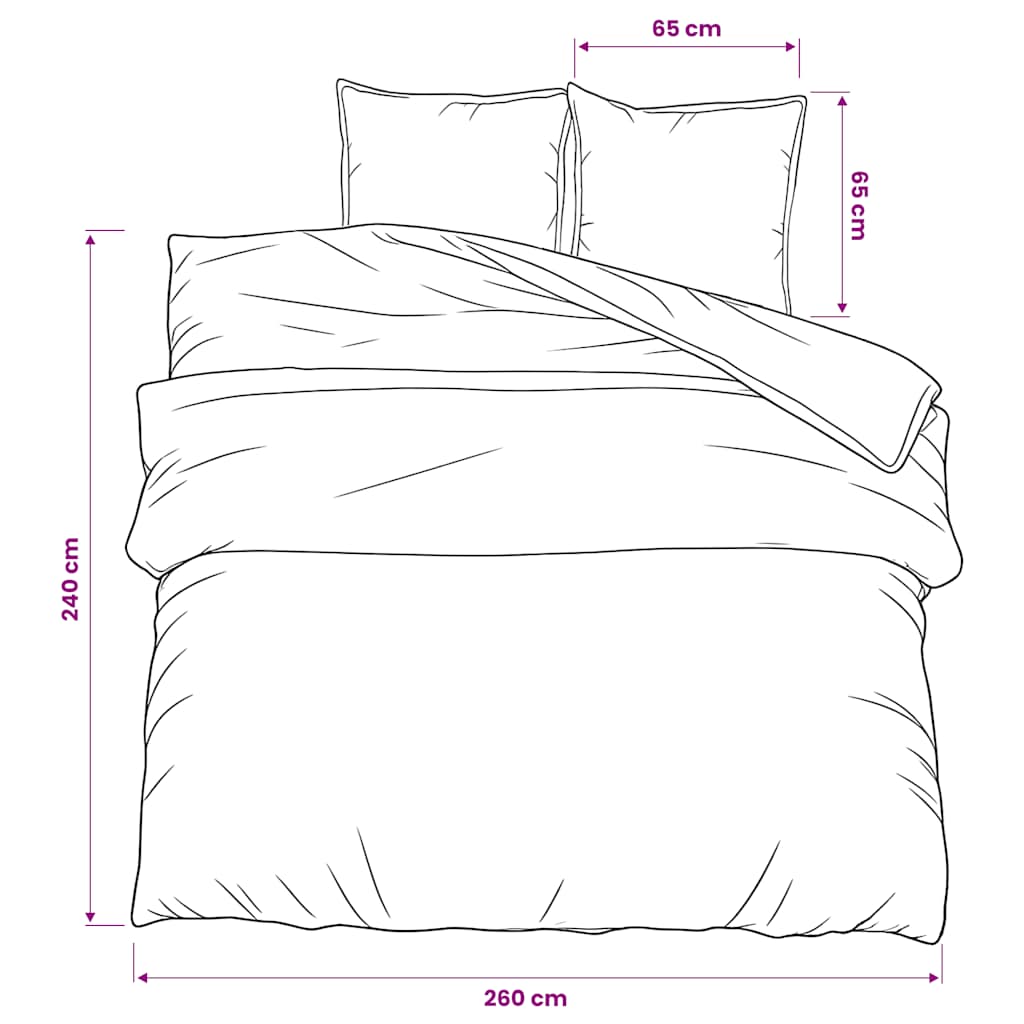 Bettwäsche-Set Dunkelgrau 260x240 cm Baumwolle