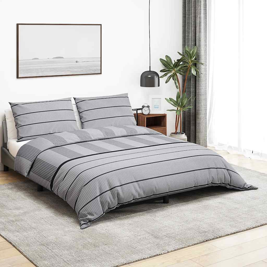 Bettwäsche-Set Grau 140x200 cm Baumwolle