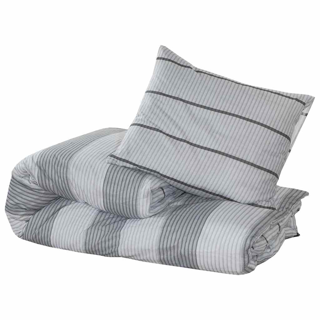 Bettwäsche-Set Hellgrau 200x200 cm Baumwolle