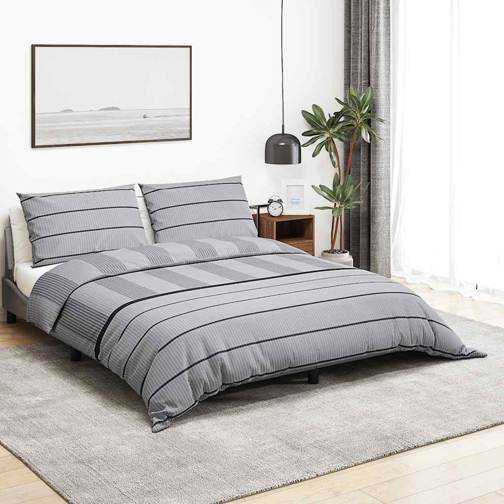 Bettwäsche-Set Grau 260x240 cm Baumwolle