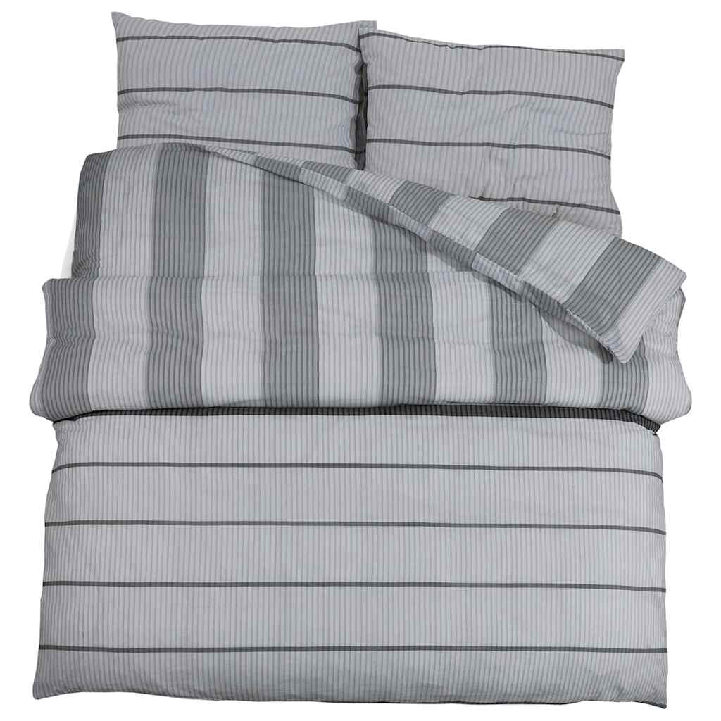 Bettwäsche-Set Hellgrau 200x220 cm Baumwolle