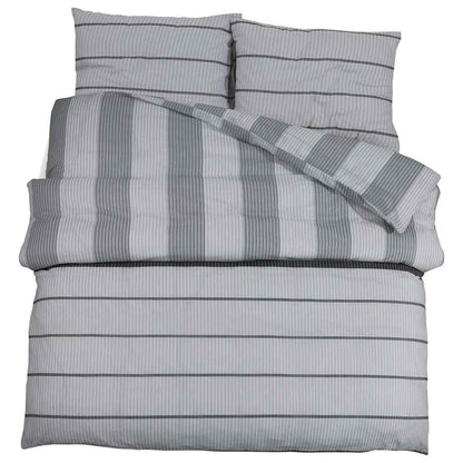 Bettwäsche-Set Hellgrau 200x220 cm Baumwolle