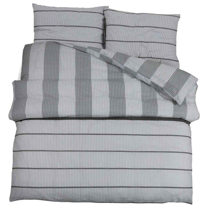 Bettwäsche-Set Hellgrau 225x220 cm Baumwolle