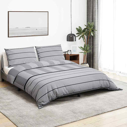 Bettwäsche-Set Hellgrau 225x220 cm Baumwolle