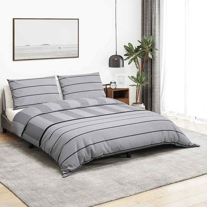 Bettwäsche-Set Hellgrau 260x220 cm Baumwolle