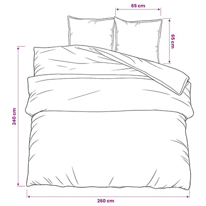 Bettwäsche-Set Grau und Weiß 260x240 cm Baumwolle