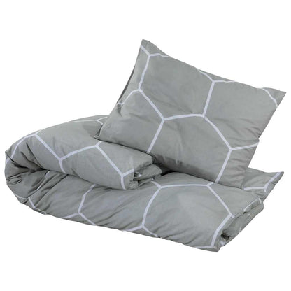 Bettwäsche-Set Grau und Weiß 200x200 cm Baumwolle