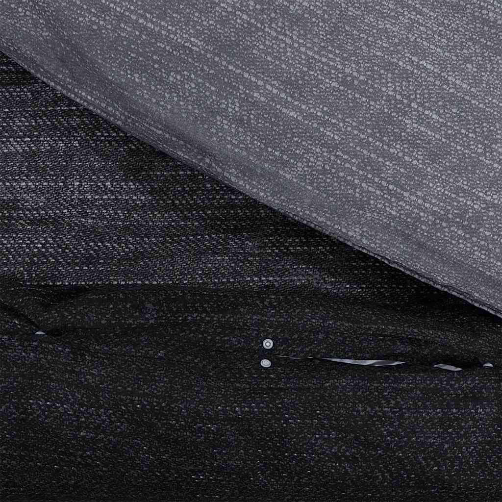 Bettwäsche-Set Dunkelgrau und Schwarz 200x200 cm Baumwolle