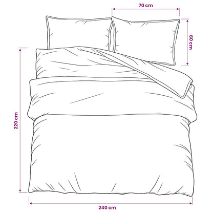 Bettwäsche-Set Dunkelgrau und Schwarz 240x220 cm Baumwolle