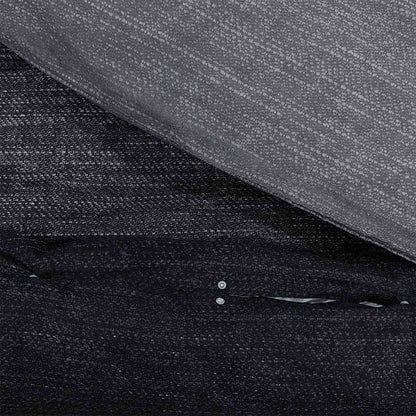 Bettwäsche-Set Dunkelgrau und Schwarz 140x200 cm Baumwolle