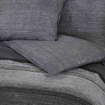 Bettwäsche-Set Dunkelgrau und Schwarz 200x200 cm Baumwolle
