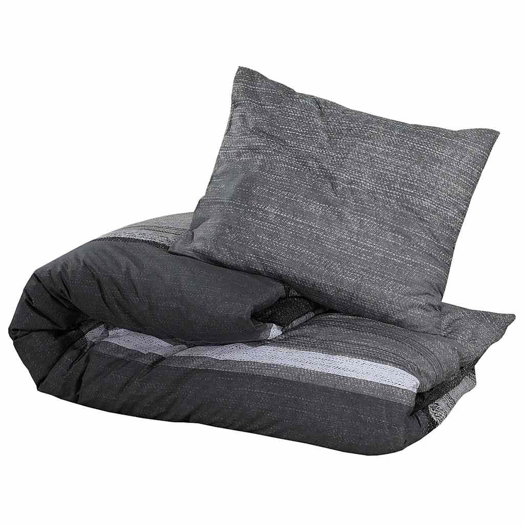 Bettwäsche-Set Dunkelgrau 220x240 cm Baumwolle