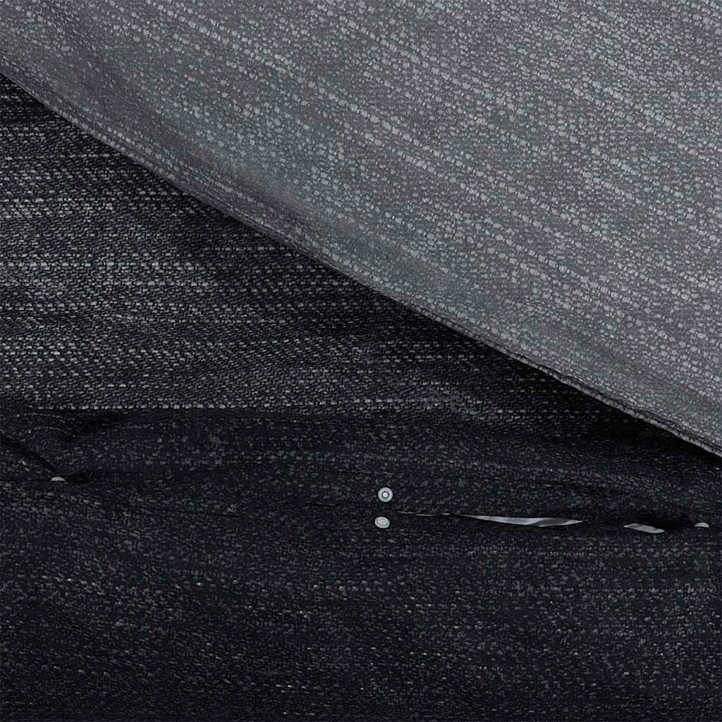 Bettwäsche-Set Dunkelgrau und Schwarz 220x240 cm Baumwolle
