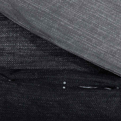 Bettwäsche-Set Dunkelgrau und Schwarz 220x240 cm Baumwolle