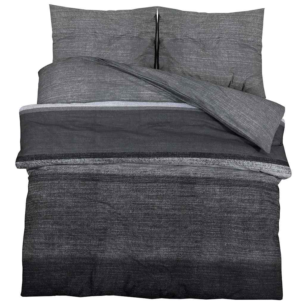 Bettwäsche-Set Dunkelgrau 260x240 cm Baumwolle