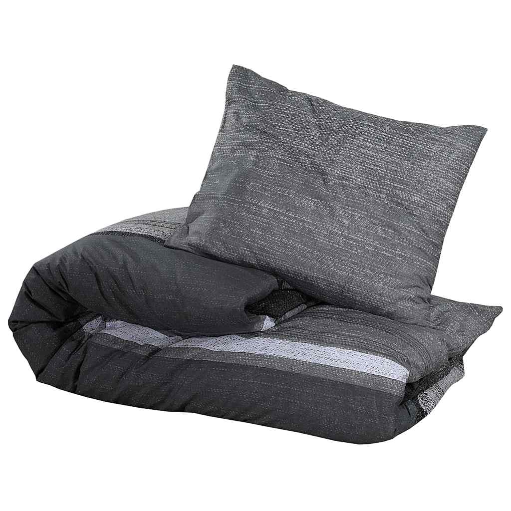 Bettwäsche-Set Dunkelgrau 260x240 cm Baumwolle