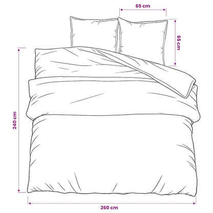 Bettwäsche-Set Dunkelgrau und Schwarz 260x240 cm Baumwolle