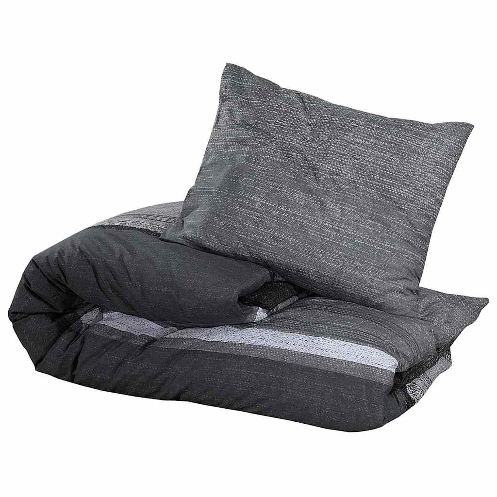 Bettwäsche-Set Dunkelgrau 155x220 cm Baumwolle