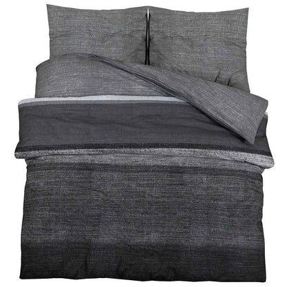 Bettwäsche-Set Dunkelgrau und Schwarz 200x220 cm Baumwolle