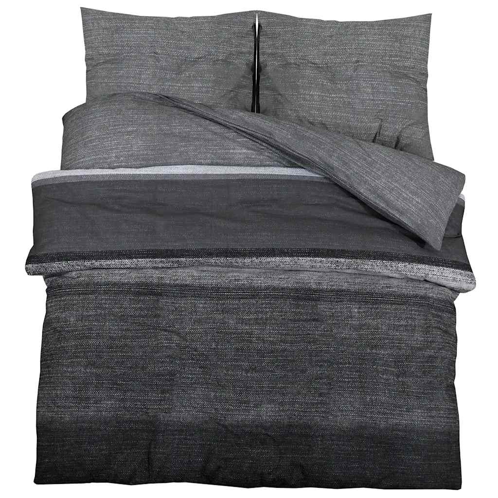 Bettwäsche-Set Dunkelgrau 200x220 cm Baumwolle