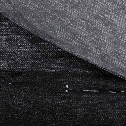 Bettwäsche-Set Dunkelgrau und Schwarz 200x220 cm Baumwolle