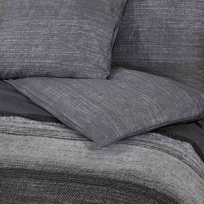 Bettwäsche-Set Dunkelgrau und Schwarz 200x200 cm Baumwolle