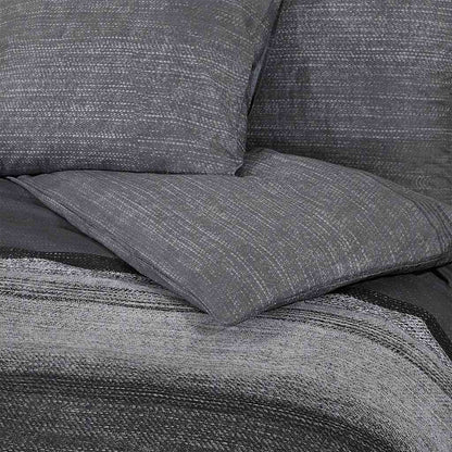Bettwäsche-Set Dunkelgrau und Schwarz 225x220 cm Baumwolle
