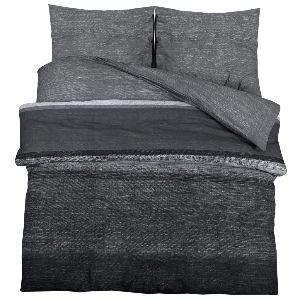 Bettwäsche-Set Dunkelgrau 260x220 cm Baumwolle