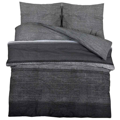 Bettwäsche-Set Dunkelgrau und Schwarz 260x220 cm Baumwolle