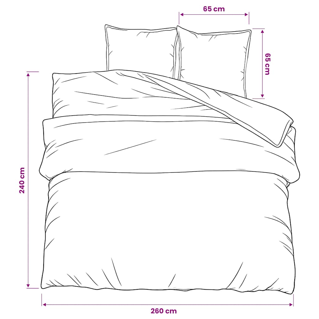 Bettwäsche-Set Schwarz und Weiß 260x240 cm Baumwolle