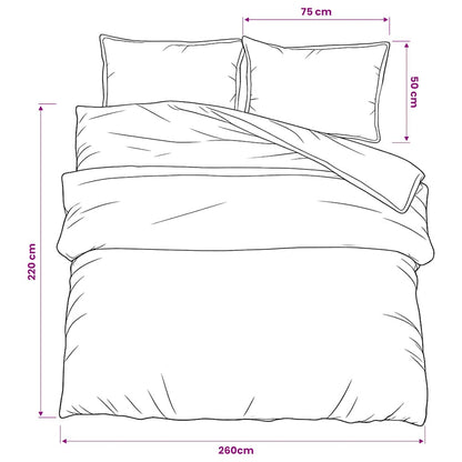Bettwäsche-Set Schwarz Gestreift 260x220 cm Baumwolle