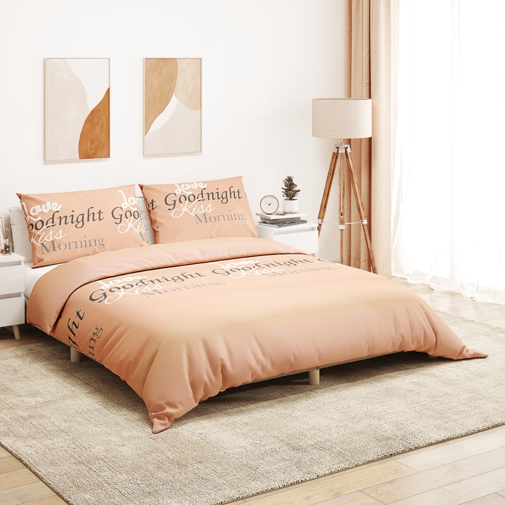 Parure de lit rose 260x220 cm coton