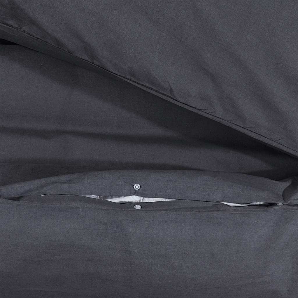 Bettwäsche-Set Schwarz 260x240 cm Baumwolle