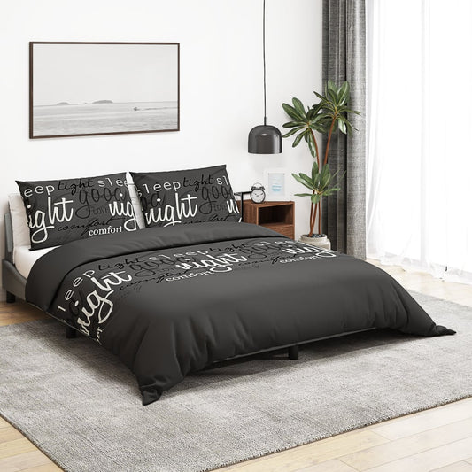 Parure de lit noire 260x240 cm coton