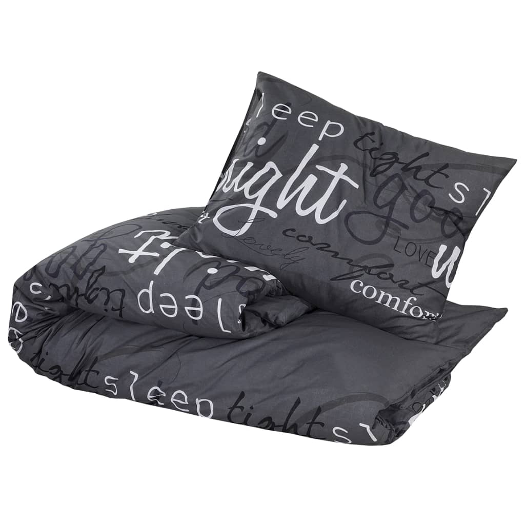 Parure de lit noire 155x220 cm coton