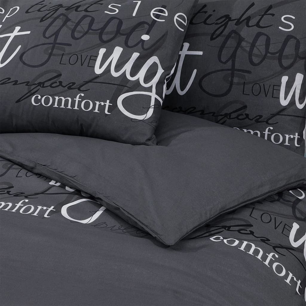Parure de lit noire 155x220 cm coton